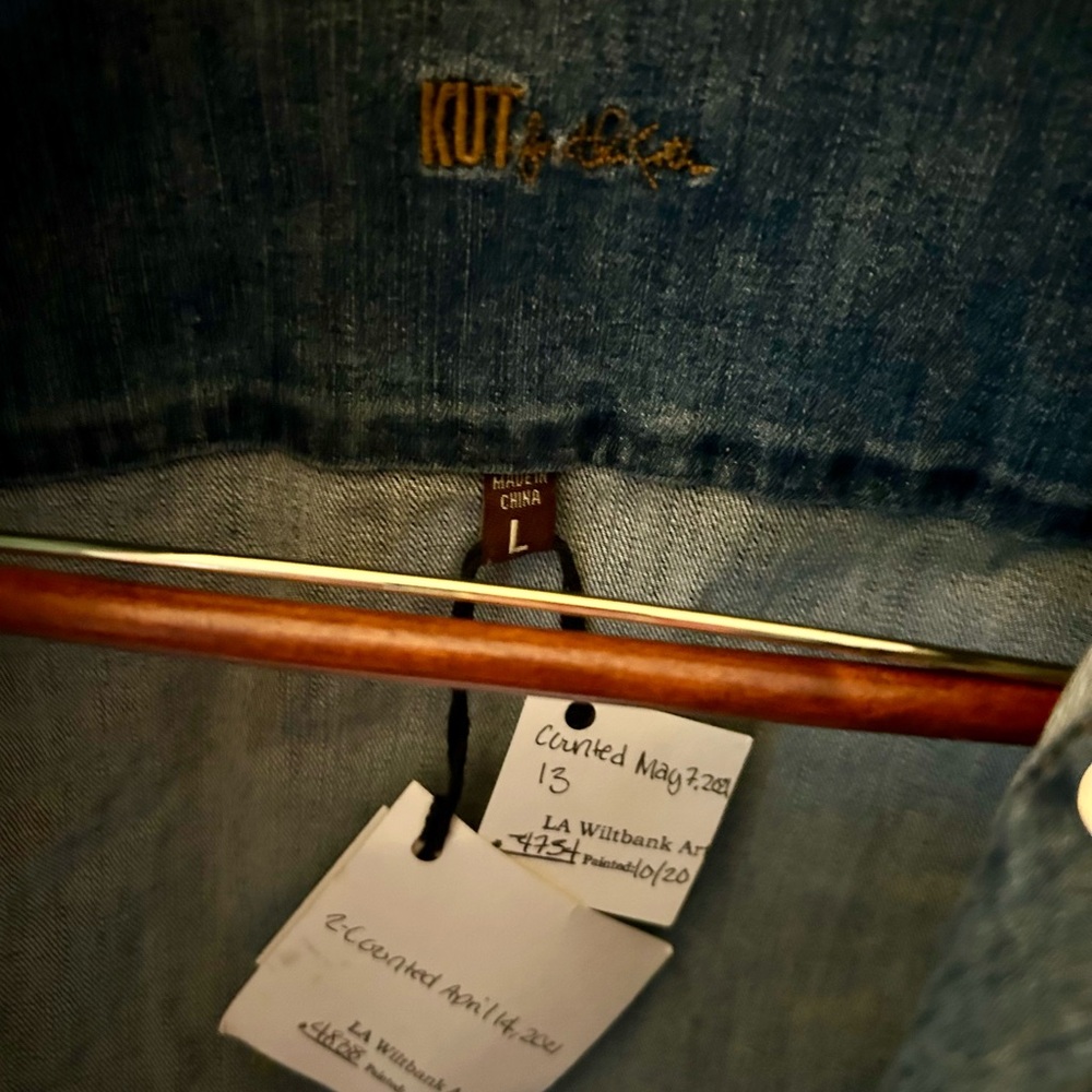 Nonnel + Nitruc Hand Painted Denim Jacket on Kit from the Kloth Size S NWT - Picture 6 of 6
